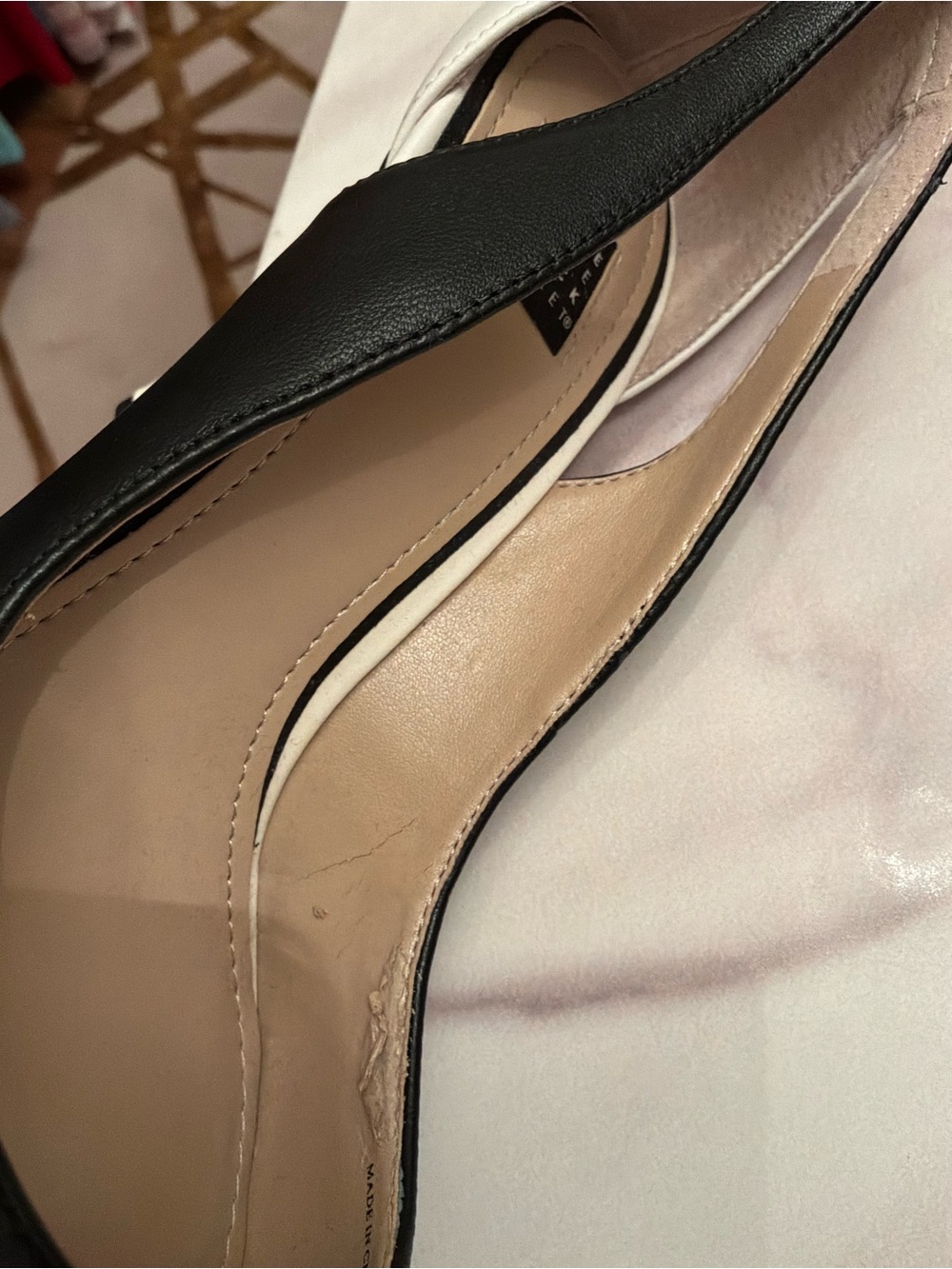 White House Black Market Black Pointed-Toe Slingback Heels, Size 9 - Picture 7 of 8